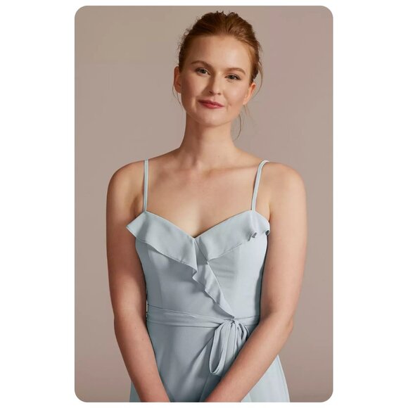 !! NWT Celebrate DB Studio f20510 Dusty Spaghetti Strap Chiffon Ruffle - Picture 2 of 10